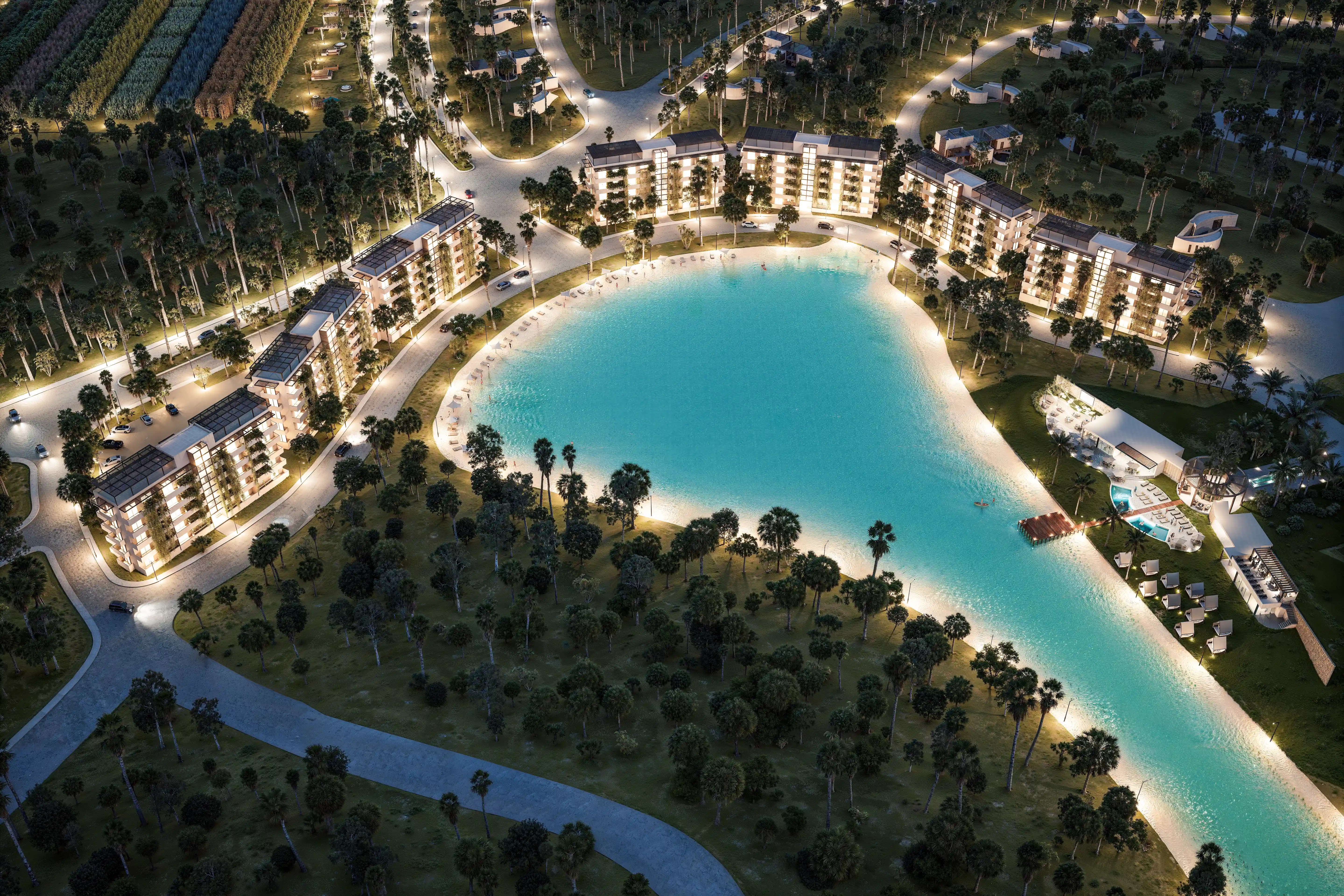 Área residencial junto al agua