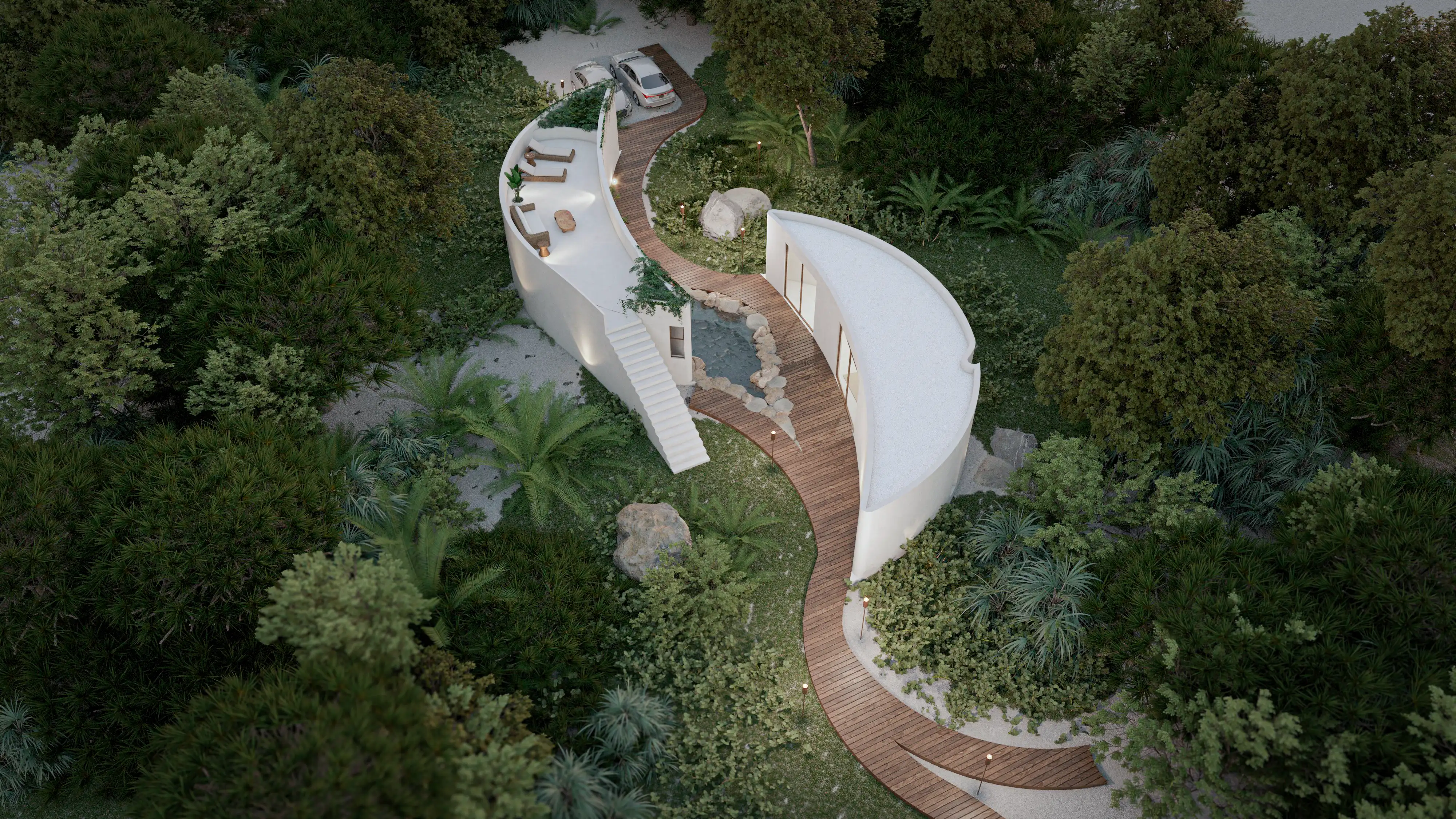 Diseño orgánico de residencia Yaxka'an